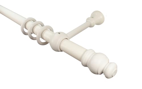 Gardinenstangen aus Holz weiß lackiert mit 28 mm Durchmesser Vorhangstange Holzgardinenstangen, 180 cm von iso-design