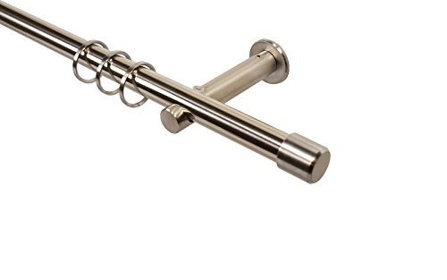 Gardinenstangen in Edelstahl Optik 16 mm mit Endstück Kappe, Wandmontage, 200 cm Gardinenstangen in Edelstahl Optik 16 mm mit Endstück Kappe, Wandmontage, 200 cm von iso-design