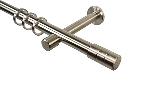 iso-design Edelstahl Vorhangstangen 20 mm mit Endstück Jolly, 160 cm von iso-design