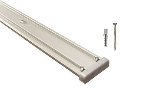iso-design Gardinenschienen 2 läufig aus Aluminium in alu silber - vorgebohrt, 260 cm (2 x 130 cm) von iso-design