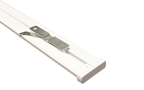 iso-design Gardinenschienen 2 läufig aus Aluminium in weiß mit Deckenriegel, 120 cm von iso-design