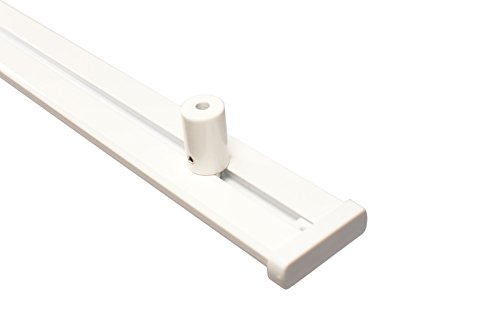 iso-design Gardinenschienen 2 läufig aus Aluminium in weiß mit Deckenträger, 100 cm von iso-design