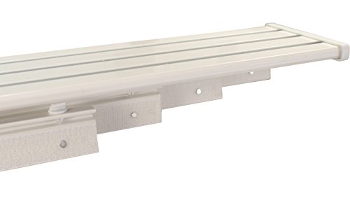 iso-design Gardinenschienen Set weiß, Schiene vorgebohrt 4 läufig aus Aluminium mit Kunststoff Paneelwagen, 240 cm (mittig geteilt) von iso-design