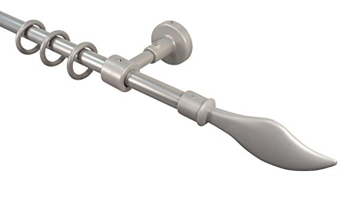 iso-design Gardinenstangen Silber grau 16 mm aus Metall und Kunststoff Endstück Flamme, 160 cm iso-design Gardinenstangen Silber grau 16 mm aus Metall und Kunststoff Endstück Flamme, 160 cm von iso-design