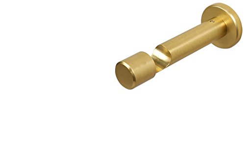 Gardinenstangenhalter mit Schraubkappe für 20 mm Stangen in Farbe Messing Matt - Wandabstand 8 cm von iso-design
