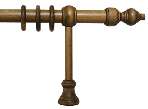 iso-design Holz Vorhangstange Filigrano mit 28 mm Durchmesser in Eiche rustikal, viele Größen, 120 cm von iso-design