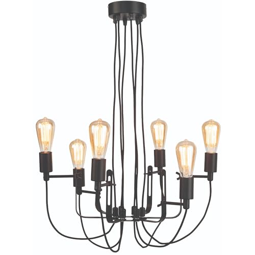 it's about RoMi Hängeleuchte Seattle - Schwarz - Ø55cm - 6L - Andere - Metall - Hängelampe & Pendellampe - Lampe Wohnzimmer & Schlafzimmer - Pendelleuchte Esstisch von it's about RoMi