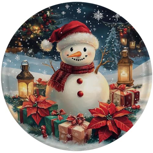 iteley Weihnachts-Metallschilder, Schneemann, Geschenk, rund, für Zuhause, Küche, Garten, Hof, Bar, Club, Heimdekoration, 20,3 x 20,3 cm iteley Weihnachts-Metallschilder, Schneemann, Geschenk, rund, für Zuhause, Küche, Garten, Hof, Bar, Club, Heimdekoration, 20,3 x 20,3 cm von iteley