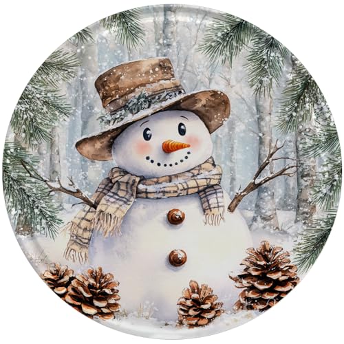 iteley Weihnachts-Metallschilder, Schneemann, rund, für Zuhause, Küche, Garten, Hof, Bar, Club, Heimdekoration, 20,3 x 20,3 cm iteley Weihnachts-Metallschilder, Schneemann, rund, für Zuhause, Küche, Garten, Hof, Bar, Club, Heimdekoration, 20,3 x 20,3 cm von iteley