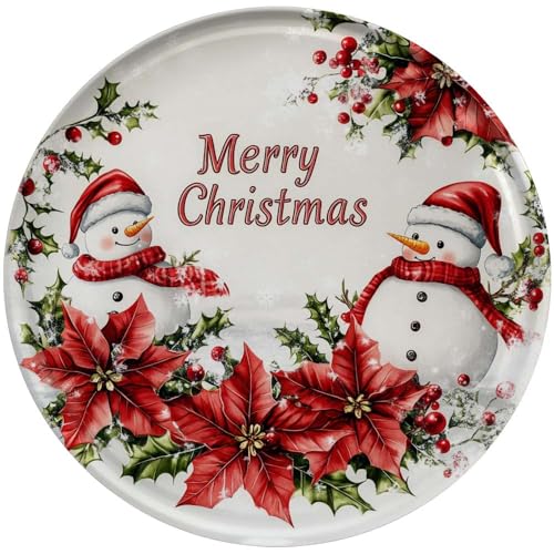 iteley Weihnachts-Metallschilder, rote Blume, Schneemann, Frohe Weihnachten, rund, für Zuhause, Küche, Garten, Hof, Bar, Club, Heimdekoration, 20,3 x 20,3 cm iteley Weihnachts-Metallschilder, rote Blume, Schneemann, Frohe Weihnachten, rund, für Zuhause, Küche, Garten, Hof, Bar, Club, Heimdekoration, 20,3 x 20,3 cm von iteley