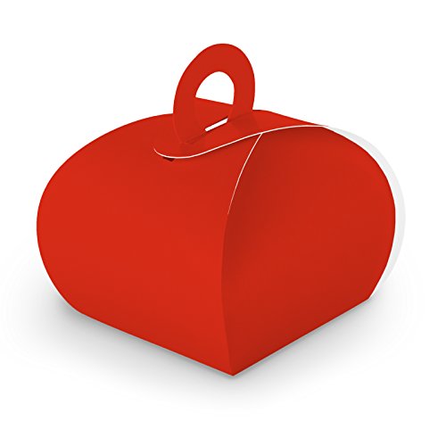 10x itenga Gastgeschenk Geschenkbox mit Griff Karton rot von itenga