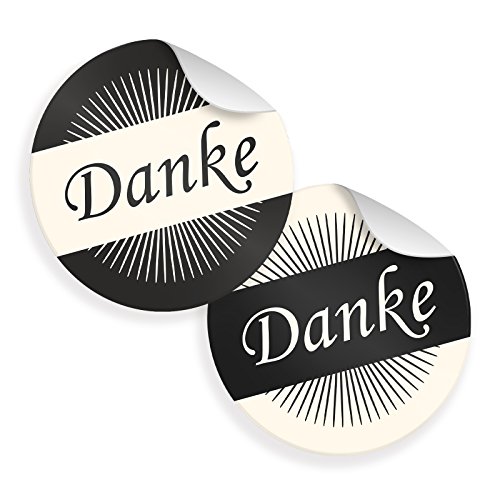 24x itenga Sticker Danke Vintage (Motiv 36) 4cm Geschenk Aufkleber runde Spruch Etiketten von itenga