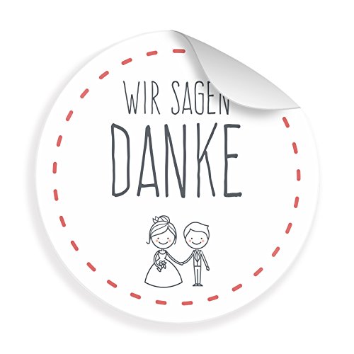 24x itenga Sticker Wir sagen Danke (Motiv 27) 4cm Geschenk Aufkleber runde Spruch Etiketten von itenga