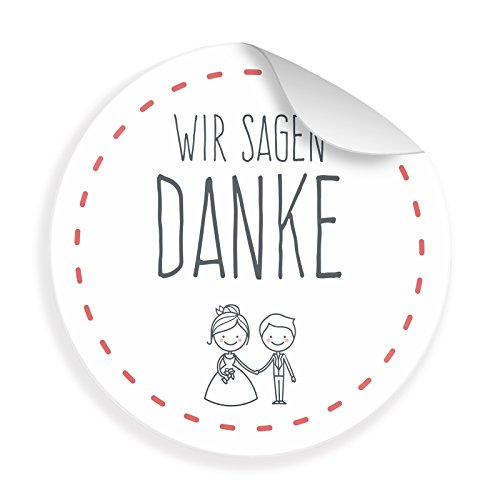 itenga 24x Sticker Wir Sagen Danke (Motiv 27) 4cm Geschenk Aufkleber runde Spruch Etiketten von itenga