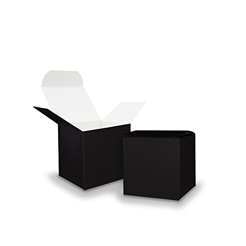 25x itenga Würfelbox aus Karton 5x5cm schwarz Gastgeschenk von itenga