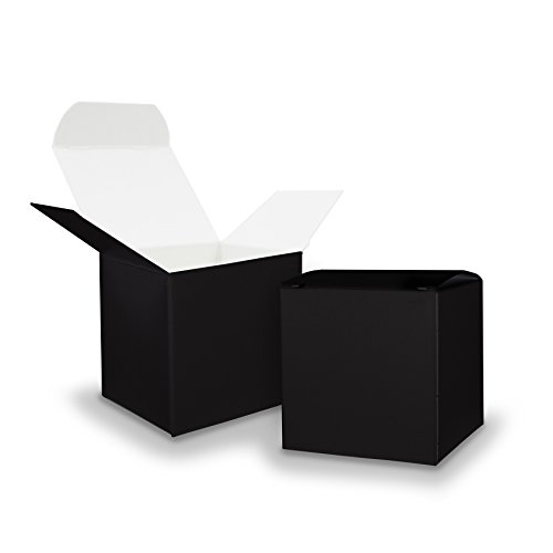 25x itenga Würfelbox aus Karton 6,5x6,5cm schwarz Gastgeschenk von itenga