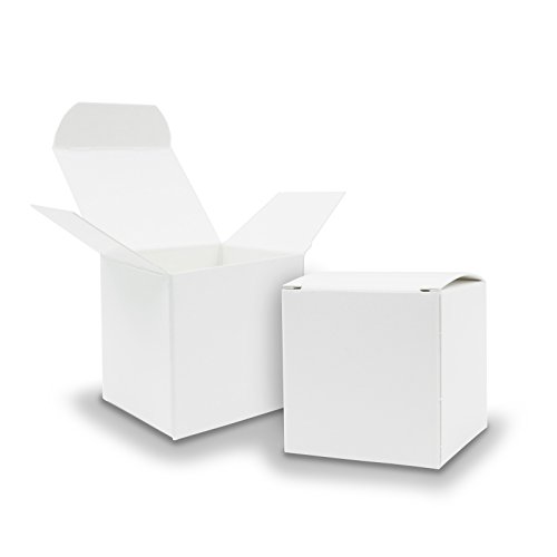 25x itenga Würfelbox aus Karton 6.5x6.5cm weiß Gastgeschenk Schachtel zum Befüllen (Hochzeit Adventskalender Taufe Geburtstag. Geschenk Kommunion) Rohling von itenga