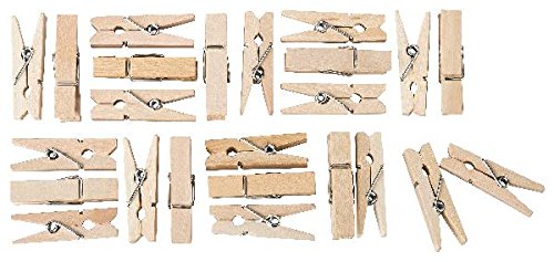 itenga 48 x DekoKlammern 3,5cm Holz MiniHolz-Klammern Wäscheklammern Mini Holzklammern, Deko Klammern, Zierklammern, Größe: ca. 3,5 von itenga