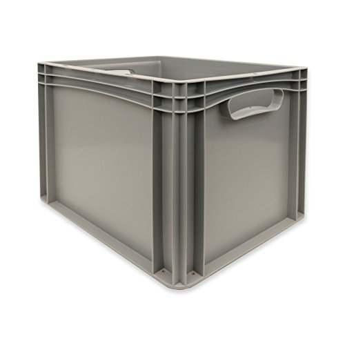 Aufbewahrungsbox 30 Liter grau EuroBox Behälter 40 x 30 x 32 cm Lagerbox stapelbar Lagerkiste von itenga