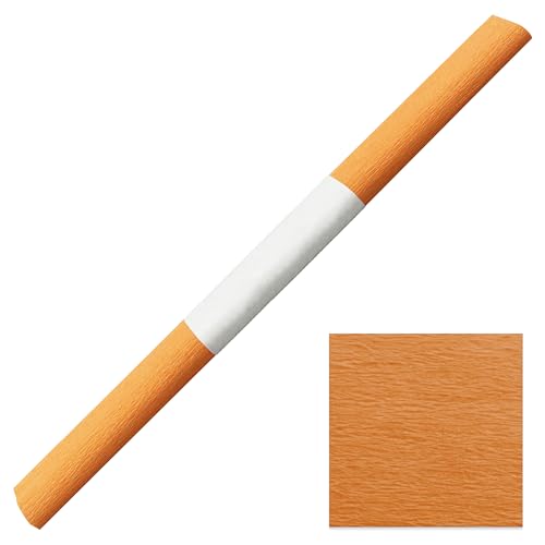 Krepppapier wasserfest 50x250cm - 1 Rolle farbfest Färbt nicht ab bei Kontakt mit Wasser (orange) von itenga