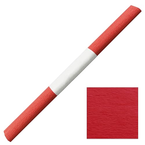 Krepppapier wasserfest 50x250cm - 1 Rolle farbfest Färbt nicht ab bei Kontakt mit Wasser (rot) von itenga