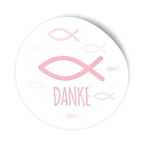 itenga 100x Sticker Aufkleber I Fisch Danke Rosa I zum Basteln von Gastgeschenken I für Taufe, Kommunion, Konfirmation oder Firmung I 4,0 cm rund itenga 100x Sticker Aufkleber I Fisch Danke Rosa I zum Basteln von Gastgeschenken I für Taufe, Kommunion, Konfirmation oder Firmung I 4,0 cm rund von itenga
