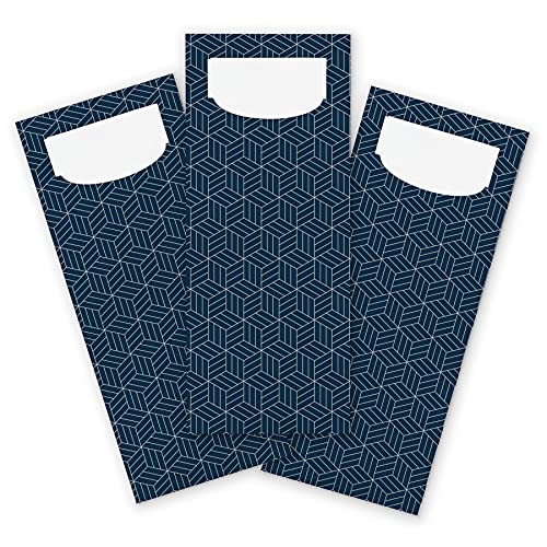 itenga 24x Bestecktasche aus Papier dunkelblau mit Muster abstrakt geometrisch mit weißer Serviette Besteckserviette itenga 24x Bestecktasche aus Papier dunkelblau mit Muster abstrakt geometrisch mit weißer Serviette Besteckserviette von itenga