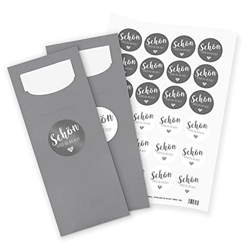 itenga 24x Bestecktaschen GRAU Schön dass du da bist grau Pochetten inkl. Serviette und Sticker Aufkleber Tischdeko Einweggeschirr itenga 24x Bestecktaschen GRAU Schön dass du da bist grau Pochetten inkl. Serviette und Sticker Aufkleber Tischdeko Einweggeschirr von itenga