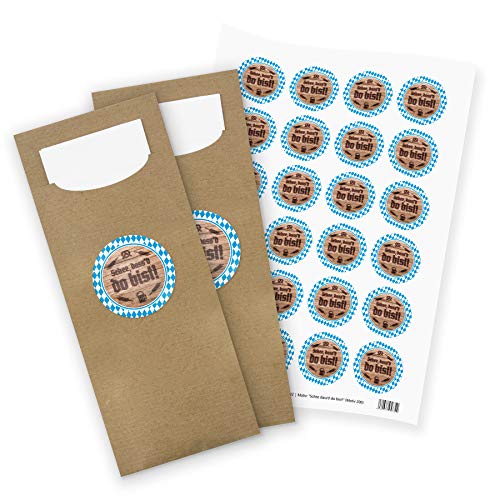 itenga 24x Bestecktaschen Pochetten aus Papier inkl. Serviette I Schee dass'd do bist! I 8,2 cm x 20,0 cm I geeignet für bayrische Anlässe, Mottopartys oder Geburtstagen itenga 24x Bestecktaschen Pochetten aus Papier inkl. Serviette I Schee dass'd do bist! I 8,2 cm x 20,0 cm I geeignet für bayrische Anlässe, Mottopartys oder Geburtstagen von itenga
