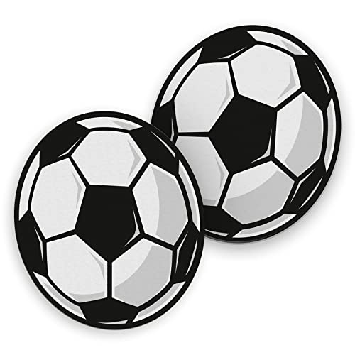itenga 40x Bierdeckel Untersetzer Fußball schwarz weiß Tischdeko runde Bierdeckel aus Pappe von itenga