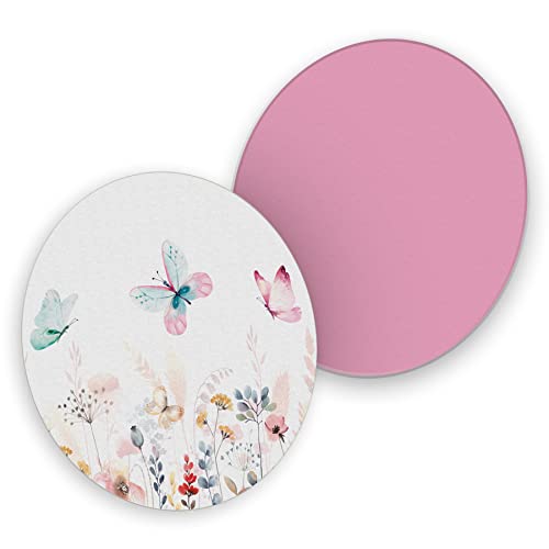 itenga 40x Bierdeckel Untersetzer Schmetterling weiß rosa Tischdeko runde Bierdeckel aus Pappe von itenga