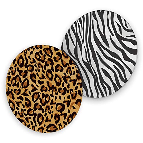 itenga 40x Bierdeckel Untersetzer Tiermuster Zebra und Leopard Tischdeko runde Bierdeckel aus Pappe von itenga