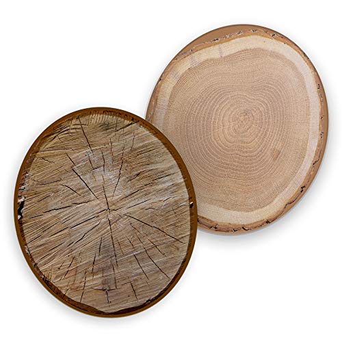 itenga 40x Bierdeckel Untersetzer aus Pappe I Baumscheiben Holz I Braun I rund, Ø 10,7 cm I ideal als Untersetzer bei Anlässen und Festlichkeiten von itenga