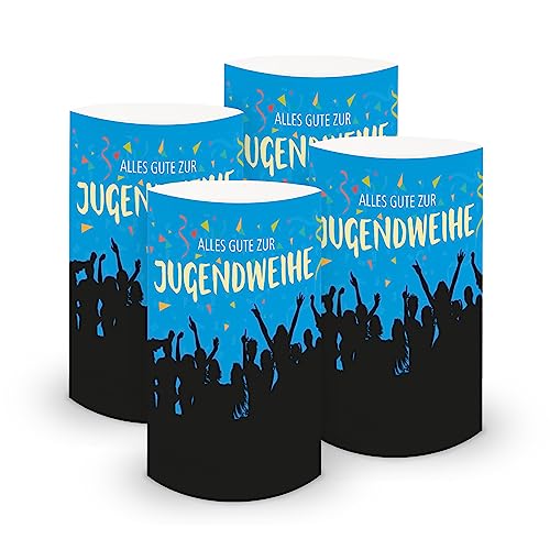 itenga 6X Windlicht Tischlicht aus Folie I Alles Gute zur Jugendweihe I 10 x 21cm I ideal als Tischdeko I geeignet für Teelichter oder LED-Kerzen itenga 6X Windlicht Tischlicht aus Folie I Alles Gute zur Jugendweihe I 10 x 21cm I ideal als Tischdeko I geeignet für Teelichter oder LED-Kerzen von itenga