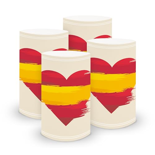 itenga 6X Windlicht Tischlicht aus Folie I Ländermotiv Spanien I 10,0 x 21,0 cm I ideal als Tischdeko I geeignet für Teelichter oder LED-Kerzen (Spanien - Flagge) von itenga