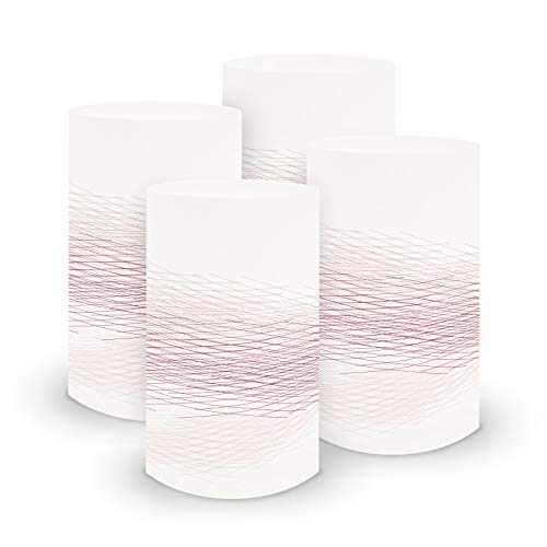 itenga 6X Windlicht Tischlicht aus Folie I Linien I 10,0 x 21,0 cm I ideal als Tischdeko für Jede Feierlichkeit I geeignet für Teelichter oder LED-Kerzen (Dunkelrot) von itenga