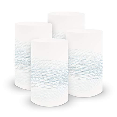 itenga 6X Windlicht Tischlicht aus Folie I Linien I 10,0 x 21,0 cm I ideal als Tischdeko für Jede Feierlichkeit I geeignet für Teelichter oder LED-Kerzen (Hellblau) von itenga