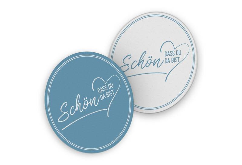 itenga Bierdeckel ITENGA 40x Bierdeckel rund Schön dass du da bist V2 nordic blue von itenga