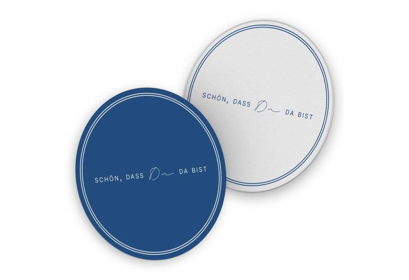itenga Bierdeckel ITENGA 40x Bierdeckel rund Schön dass du da bist V3 dunkelblau von itenga