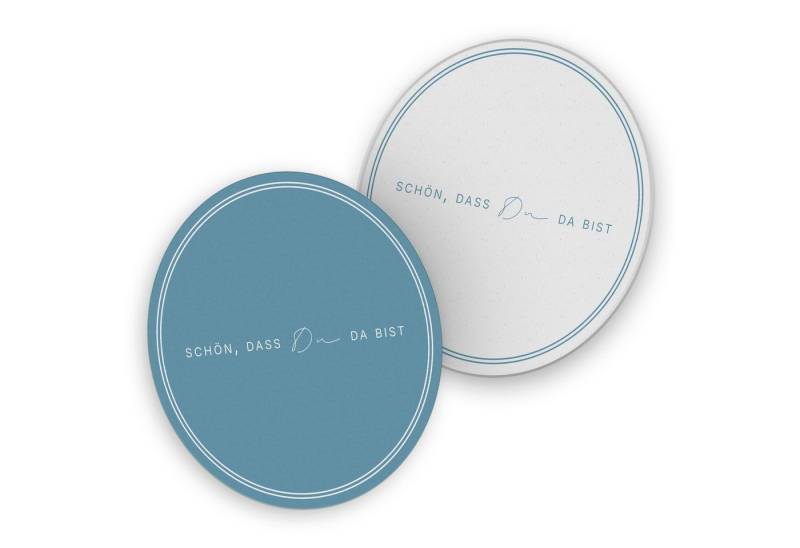 itenga Bierdeckel ITENGA 40x Bierdeckel rund Schön dass du da bist V3 nordic blue von itenga