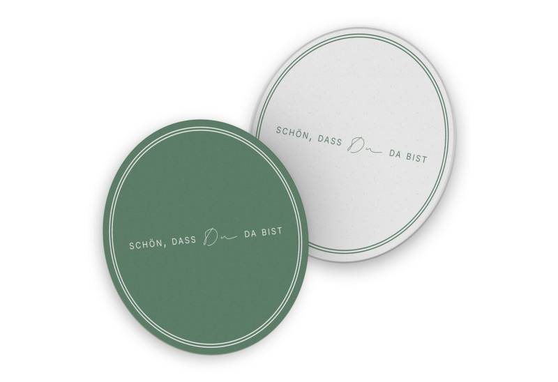 itenga Bierdeckel ITENGA 40x Bierdeckel rund Schön dass du da bist V3 salbei grün von itenga