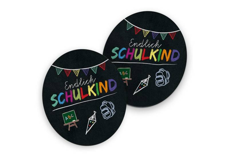 itenga Bierdeckel itenga 40x Bierdeckel Untersetzer rund Endlich Schulkind für Schulanfa von itenga