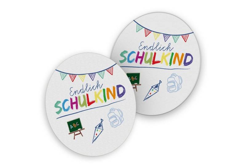 itenga Bierdeckel itenga 40x Bierdeckel rund Endlich Schulkind WEISS für Schulanfang von itenga