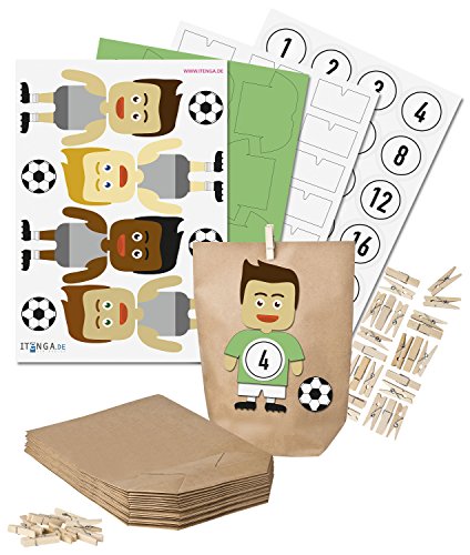 itenga DIY Fußball-Adventskalender Set zum Basteln (grün/weiß) von itenga