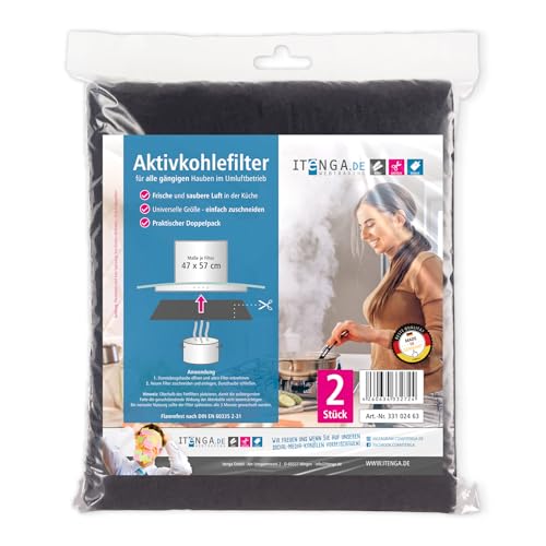 itenga Doppelpack 2x Universal Filter Dunstabzugshaube Aktivkohlefilter/Aktiv-Kohlefilter für Dunstabzugshaube geeignet- zuschneidbar - 47x57cm itenga Doppelpack 2x Universal Filter Dunstabzugshaube Aktivkohlefilter/Aktiv-Kohlefilter für Dunstabzugshaube geeignet- zuschneidbar - 47x57cm von itenga