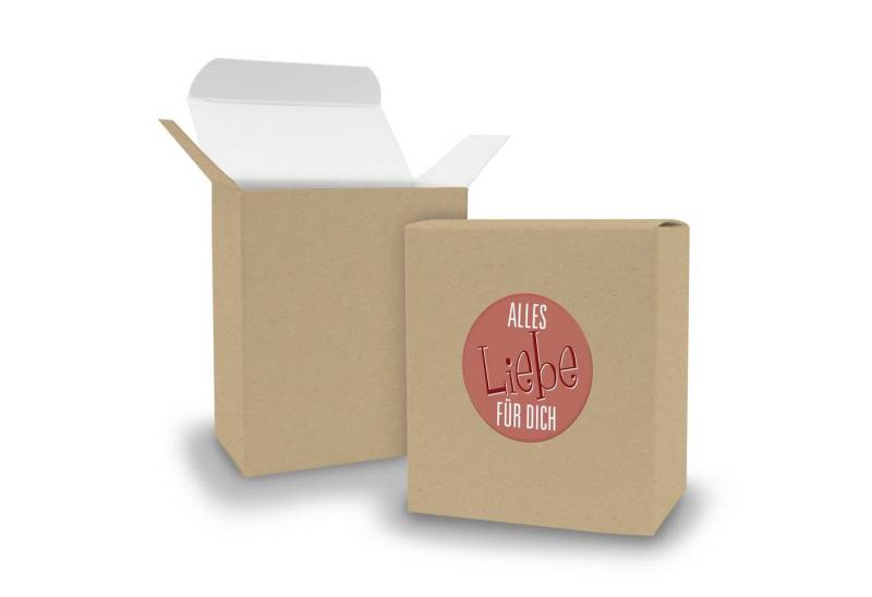 itenga Geschenkbox SET Alles Liebe für Dich (Motiv18) 24xFaltschachtel Quader BRAUN + Sti von itenga