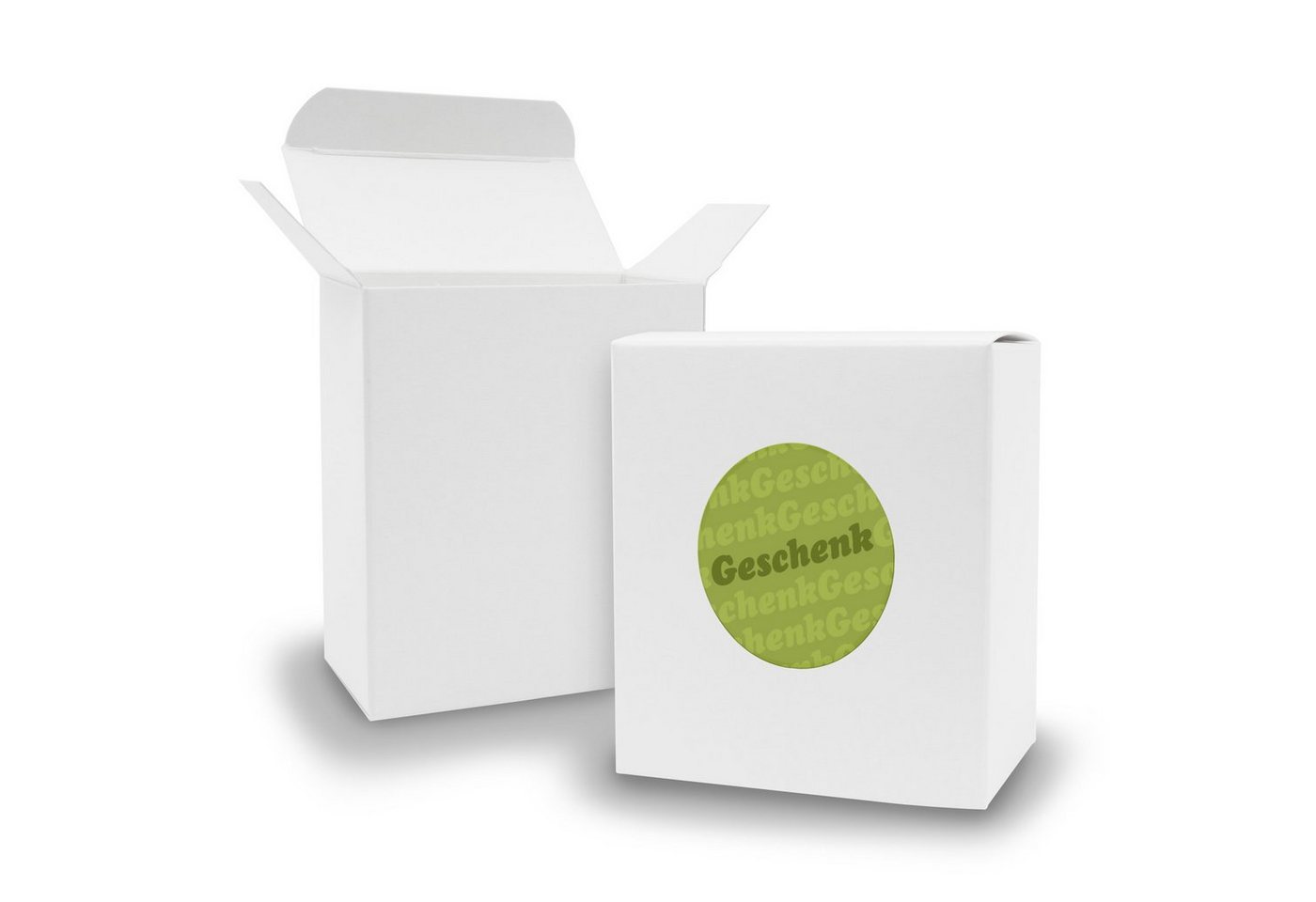 itenga Geschenkbox SET Geschenk (Motiv4) 24xFaltschachtel Quader weiß + Sticker von itenga