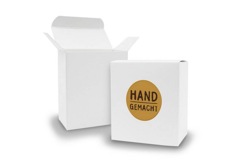 itenga Geschenkbox SET Handgemacht (Motiv11) 24x Faltschachtel Quader weiß + Sticker von itenga