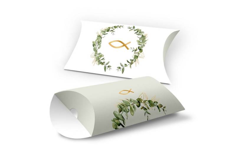 itenga Geschenkbox itenga 10x Geschenkverpackung " Fisch Eukalyptus " Kissenverpackung 1 von itenga