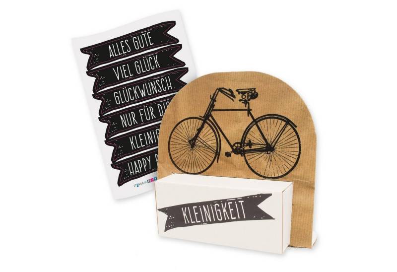 itenga Geschenkbox itenga Geldgeschenkverpackung Fahrrad Vintage mit Stickerbogen von itenga